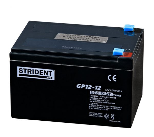 Strident 12v 12ah Battery - Mobility Batteries - Mobility Aids UK